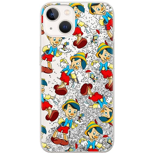 ERT GROUP etui na telefon Apple Iphone 13, case oryginalny i oficjalnie licencjonowany przez Disney, wzór Pinocchio 002, optymalnie dopasowane, z efektem płynnego brokatu