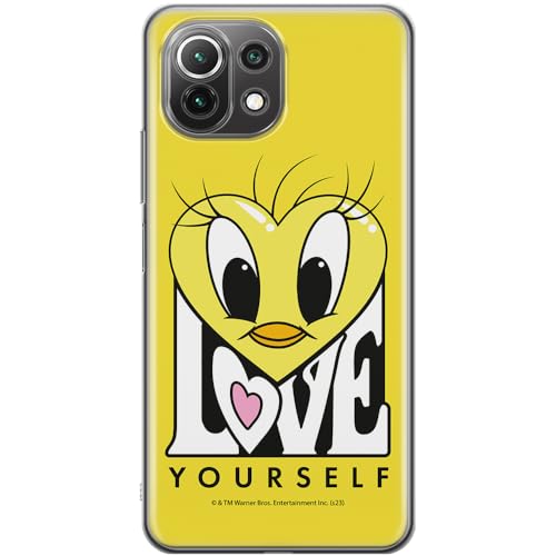 ERT GROUP etui na telefon Xiaomi 11 LITE 4G / 11 LITE 5G, case oryginalny i oficjalnie licencjonowany przez Looney Tunes, wzór Tweety 015, optymalnie dopasowane, plecki z TPU