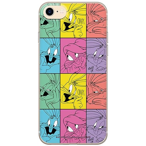 ERT GROUP etui na telefon Iphone 7/8/ SE 2/ SE 3, case oryginalny i oficjalnie licencjonowany przez Looney Tunes, wzór Bugs 026, optymalnie dopasowane, plecki z TPU