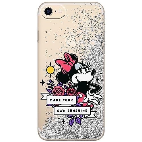 ERT GROUP etui na telefon Apple Iphone 7/8/ SE 2/ SE 3, case oryginalny i oficjalnie licencjonowany przez Disney, wzór Minnie 073, optymalnie dopasowane, z efektem płynnego brokatu