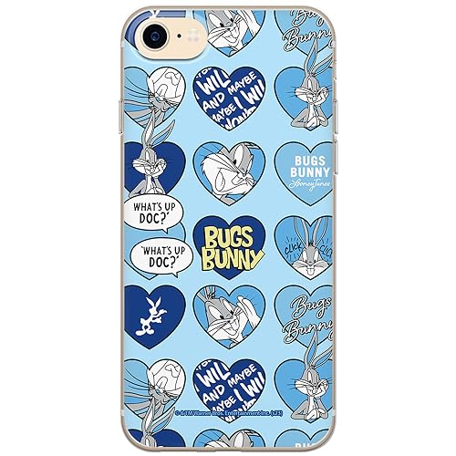 ERT GROUP etui na telefon Iphone 7/8/ SE 2/ SE 3, case oryginalny i oficjalnie licencjonowany przez Looney Tunes, wzór Bugs 021, optymalnie dopasowane, plecki z TPU