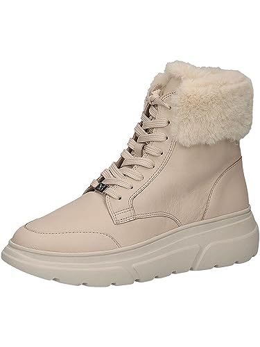 Caprice Damskie botki 9-26220-41, płaskie, sznurowane, ciepła podszewka, biały miękki, 39 EU