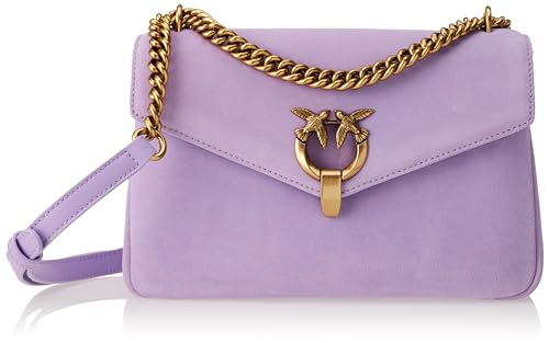 PINKO Damski Classic Suede Cupido Messenger klasyczny zamsz, Y48Q_TULIPANO Viola-Antque Gold, Y48q_tulipano Viola-antque Gold