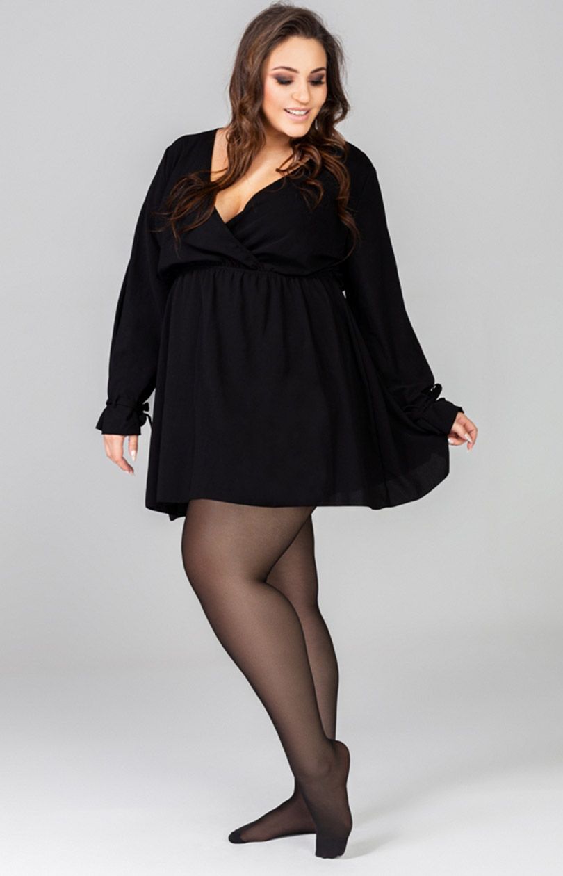 Gładkie rajstopy damskie plus size Sofia 40 DEN, Kolor czarny (onyx), Rozmiar 5, Mona Queen Size - Primodo.com