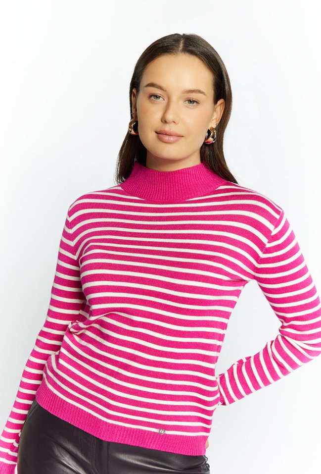 Sweter damski w paski - Monnari