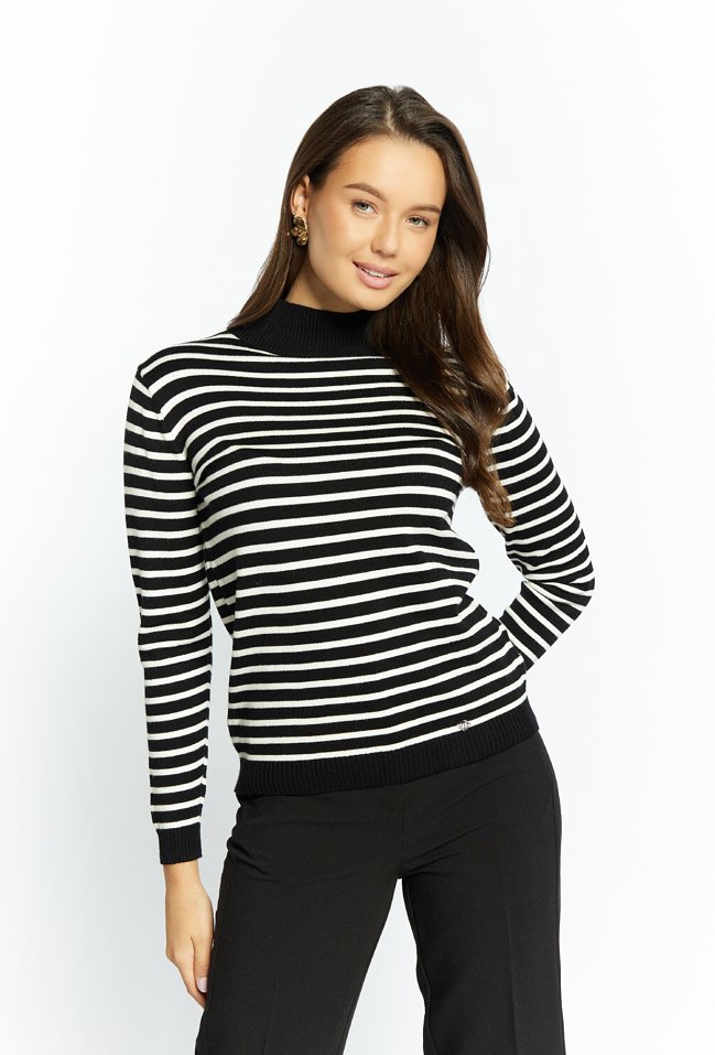 Sweter damski w paski - Monnari