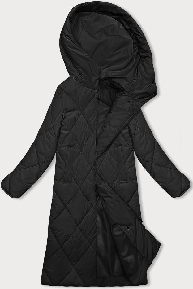 Długa kurtka zimowa z kapturem J.Style czarna (5M3173-392) - J STYLE