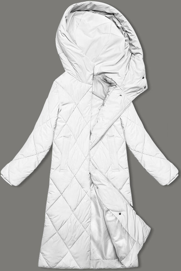 Długa kurtka zimowa z kapturem J.Style biała (5M3173-281) - J STYLE