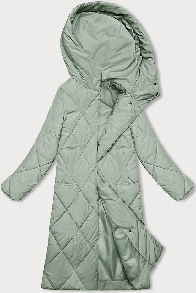 Długa kurtka zimowa z kapturem J.Style pistacjowa (5M3173-236) - J STYLE