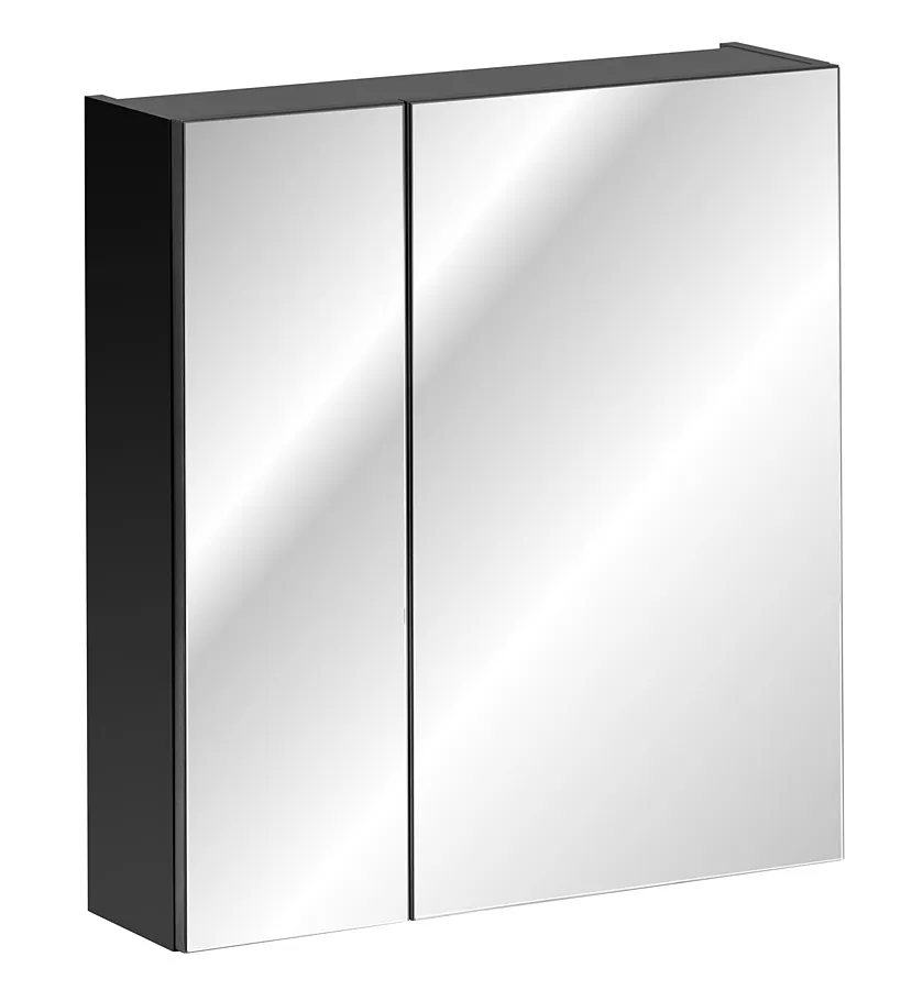 Czarna szafka łazienkowa z lustrem 60 cm K6-A17