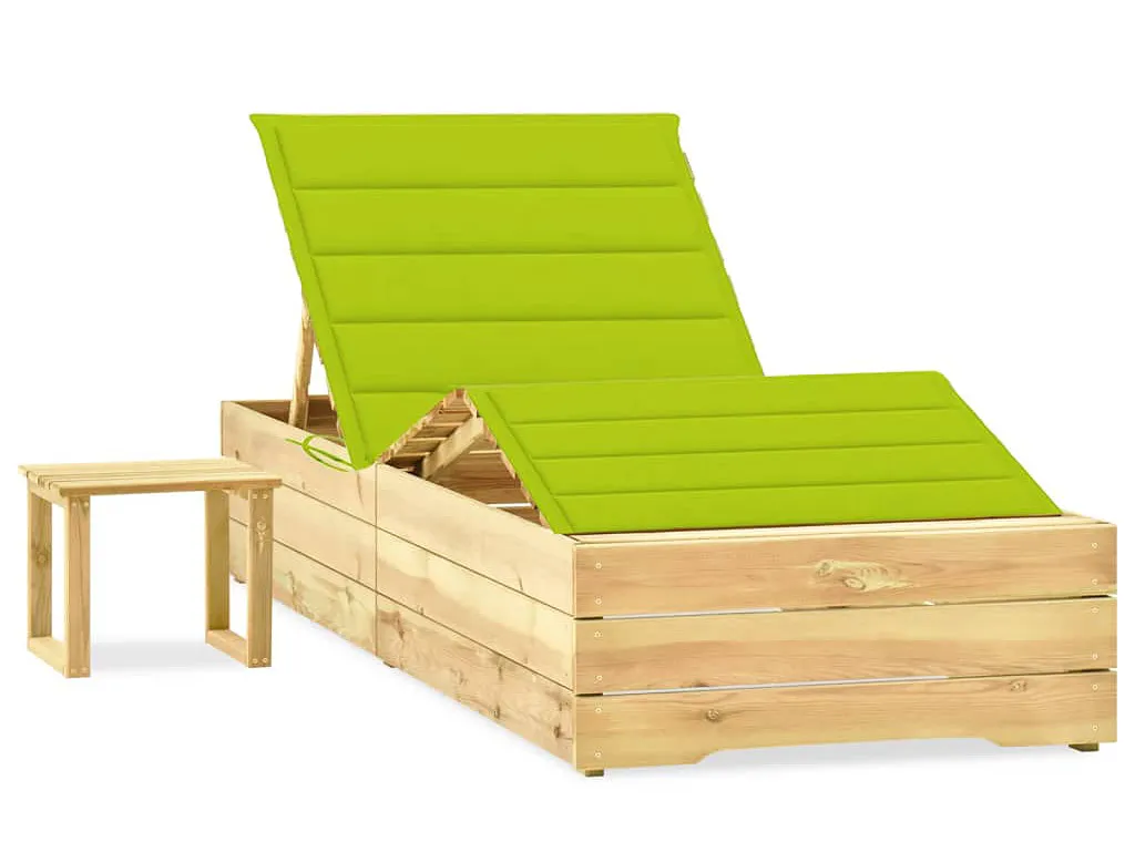 Elior Leżak z poduszką i stolikiem jasnozielony M2-Z68