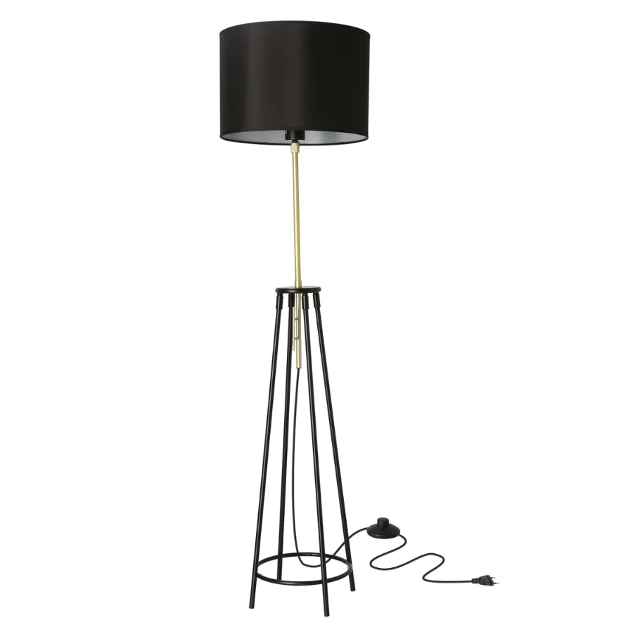 Czarno złota podłogowa lampa Bolus