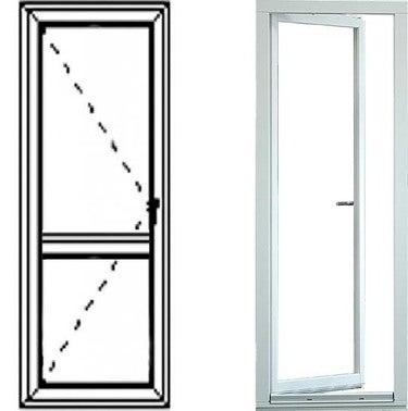 Okno balkonowe 3-szybowe PCV OB3 prawe 865x2095 mm białe