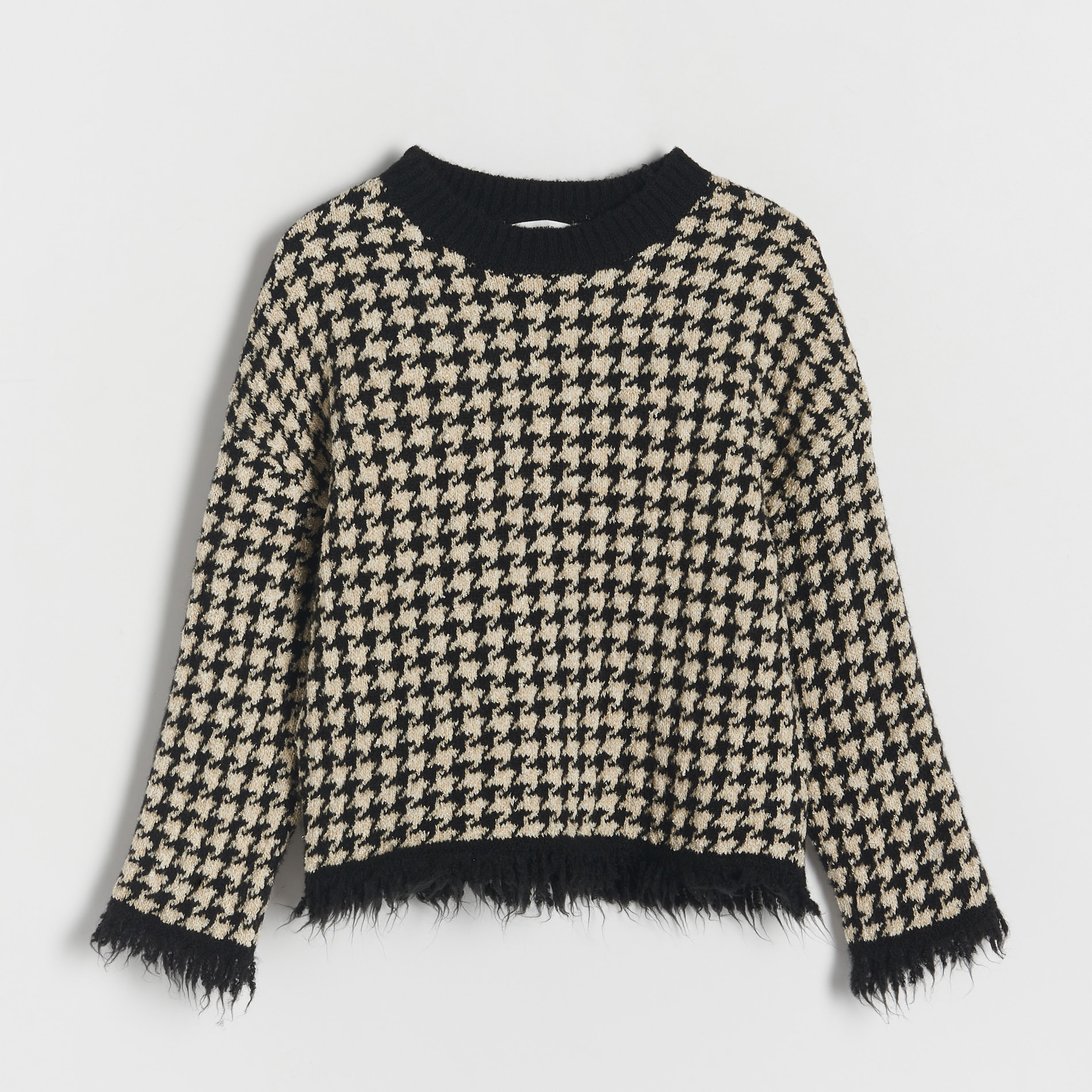Reserved - Sweter oversize w pepitkę - Wielobarwny