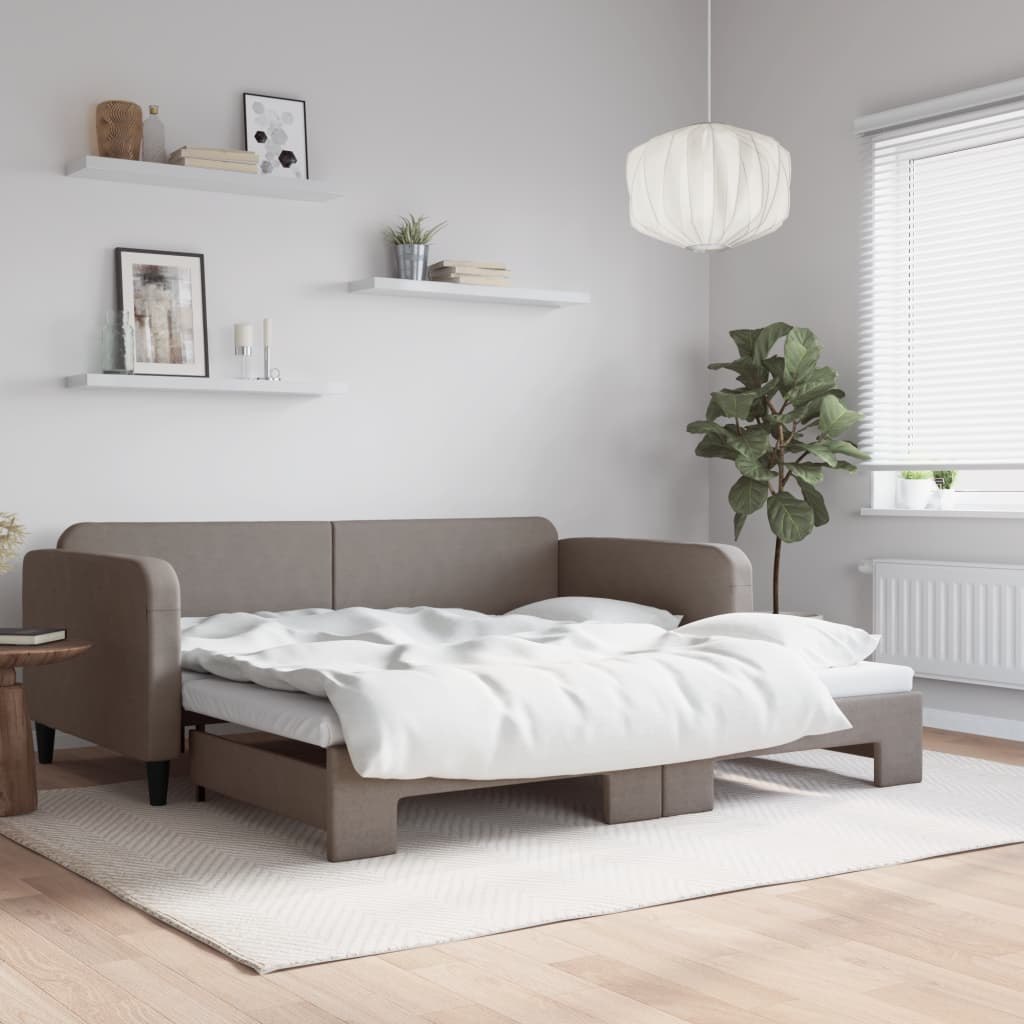 Sofa rozsuwana, kolor taupe, 100x200 cm, tkanina Lumarko!