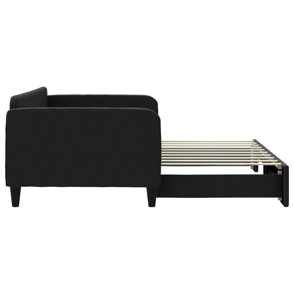 Sofa rozsuwana, czarna, 90x190 cm, tkanina Lumarko!