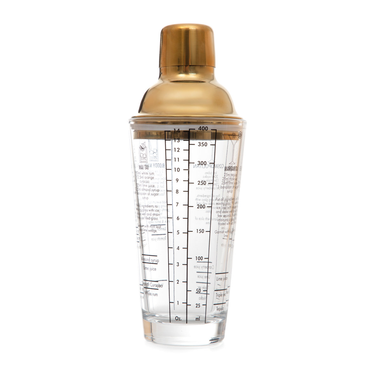 Shaker MOI ze złotym wieczkiem 0,4 l 400ML HOMLA