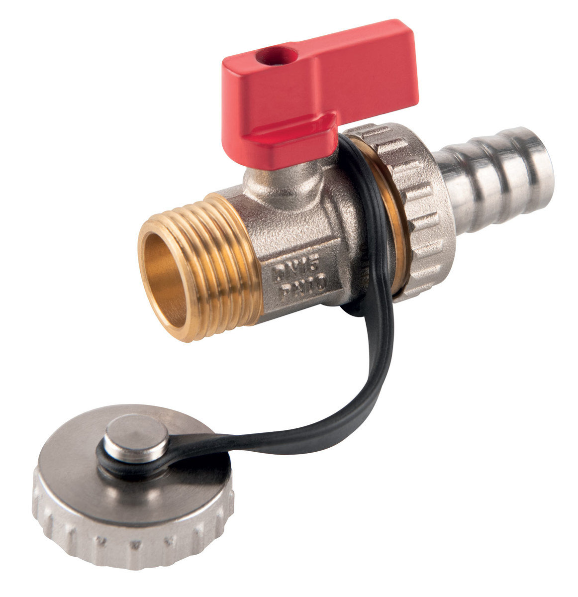 Kurek kulowy spustowy, wkrętny, 3/8