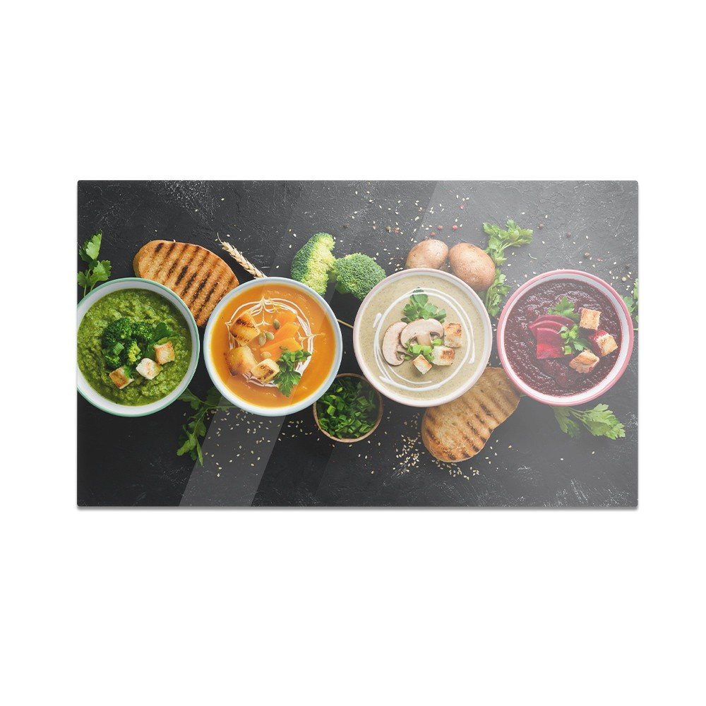 Szklana deska do krojenia HOMEPRINT Wykwintne dania na desce 60x52 cm