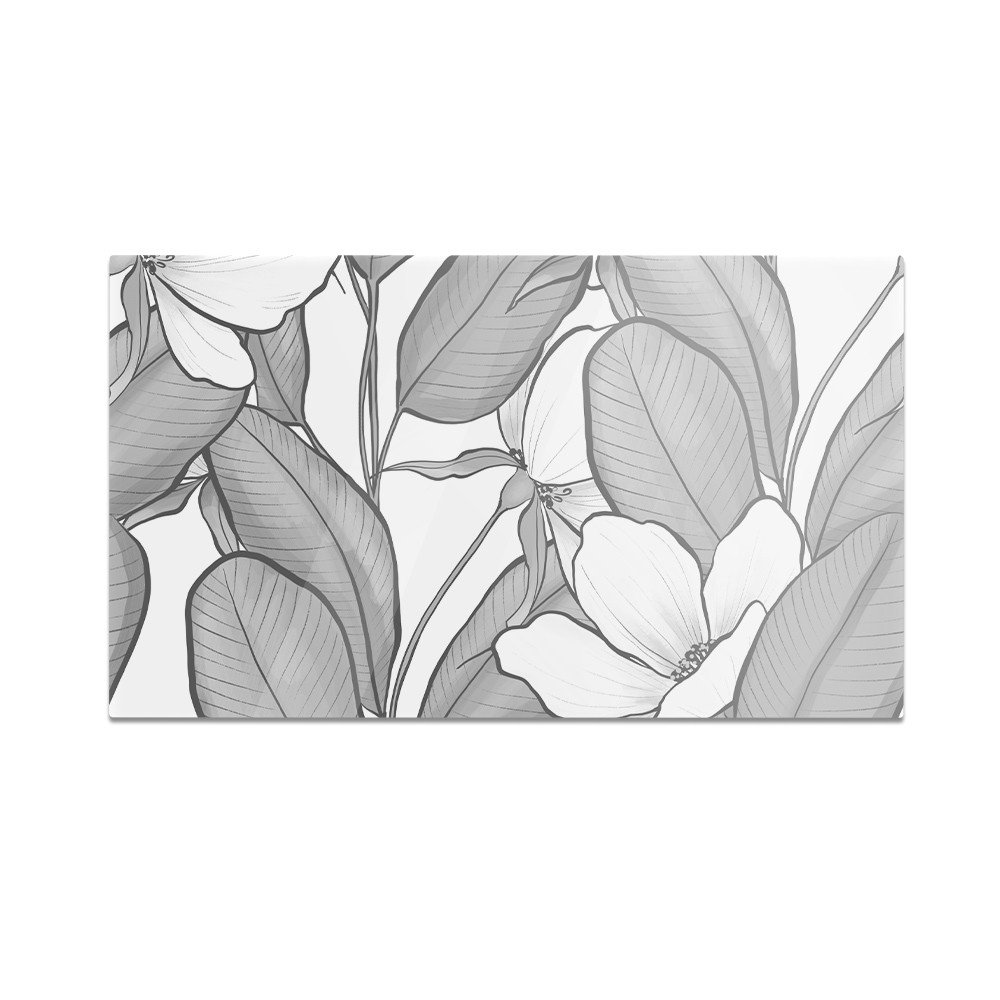 Szklana deska do krojenia HOMEPRINT Kwiaty na białym tle 60x52 cm