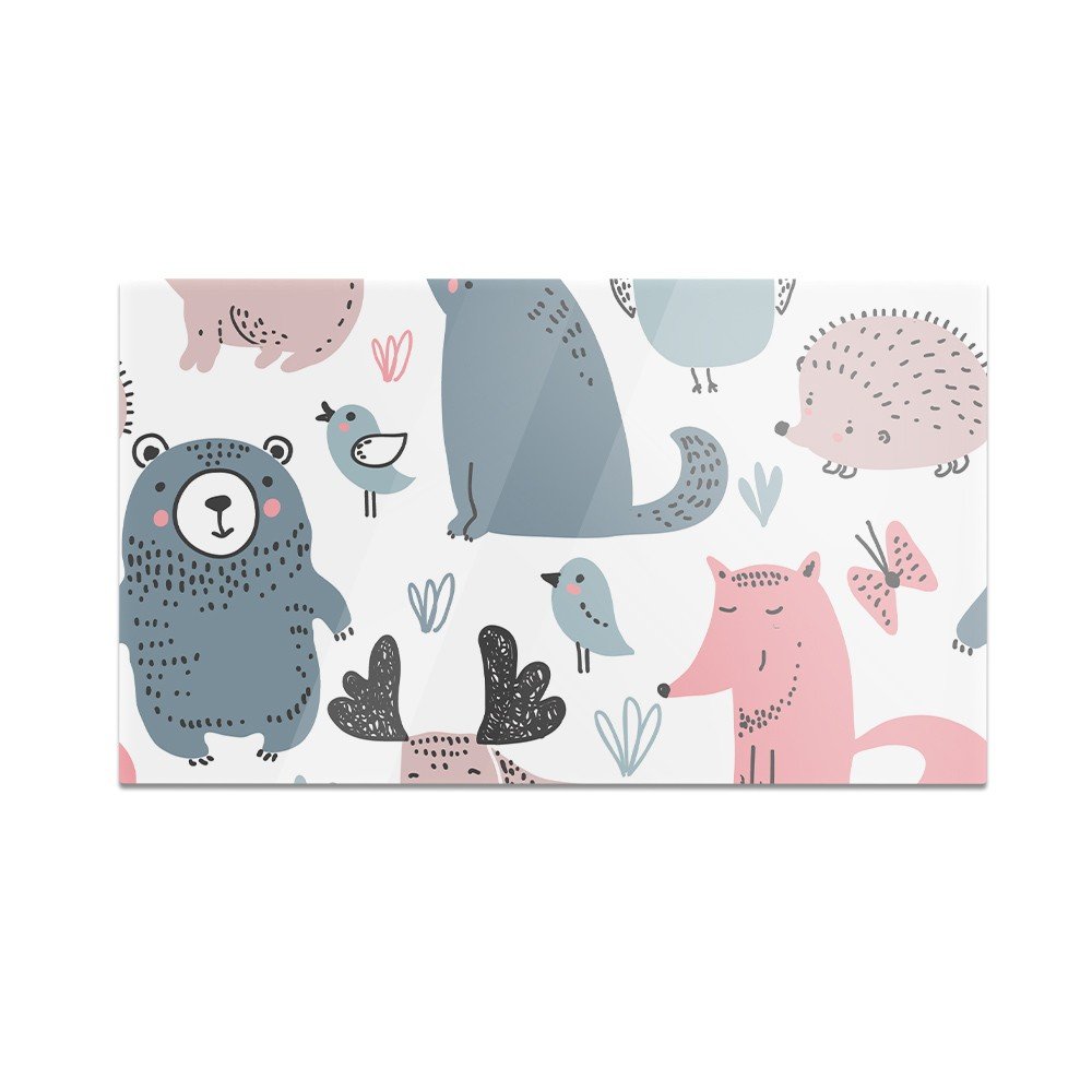 Szklana deska do krojenia HOMEPRINT Sowa, łoś i lis 60x52 cm