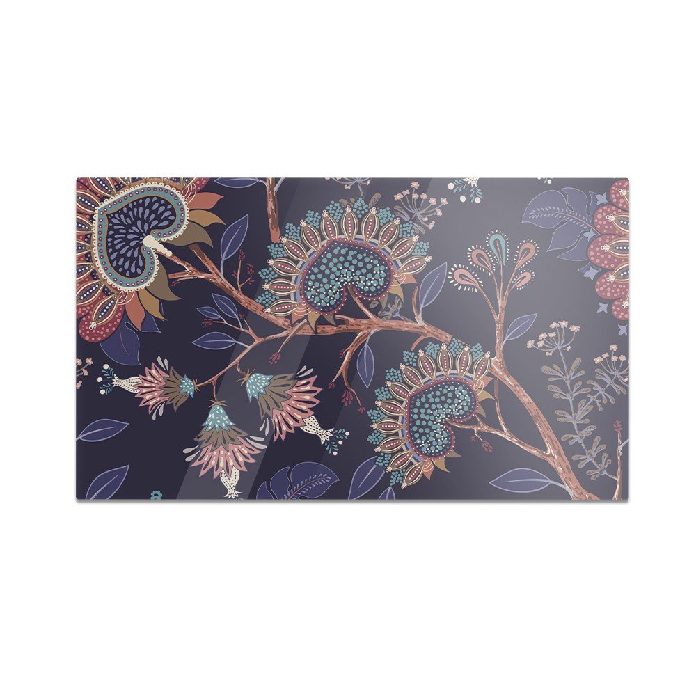Szklana deska do krojenia HOMEPRINT Indonezyjski wzór kwiatów 60x52 cm