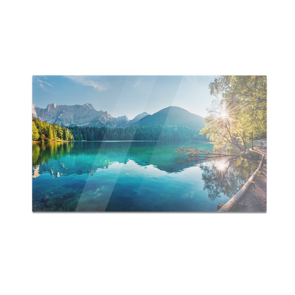 Szklana deska do krojenia HOMEPRINT Letni widok na jezioro Fusine 60x52 cm