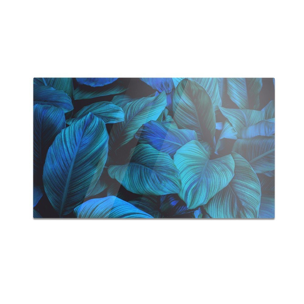 Szklana deska do krojenia HOMEPRINT Niebieskie liście tropikalne 60x52 cm