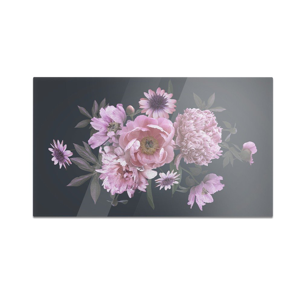 Szklana deska do krojenia HOMEPRINT Duży bukiet piwonii 60x52 cm