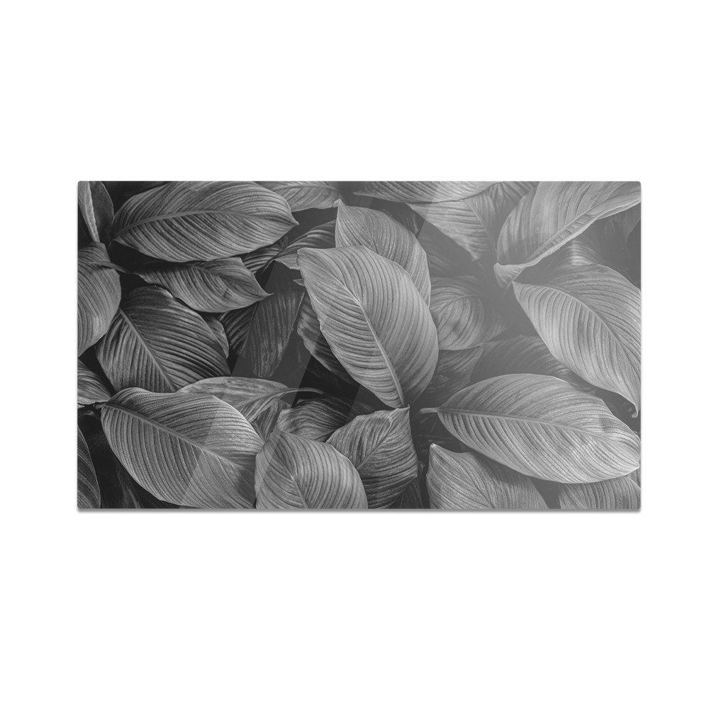 Szklana deska do krojenia HOMEPRINT Czarno-białe liście 60x52 cm