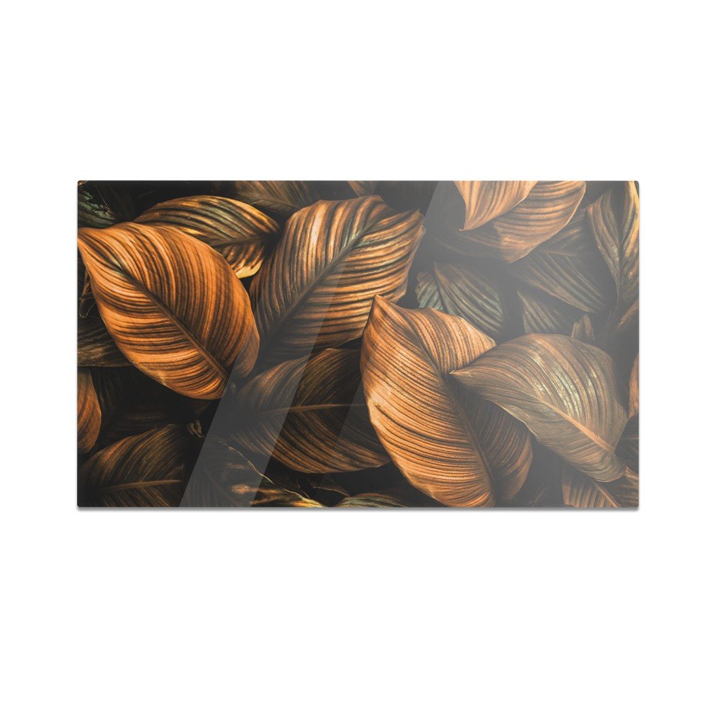 Szklana deska do krojenia HOMEPRINT Brązowo zielone liście 60x52 cm