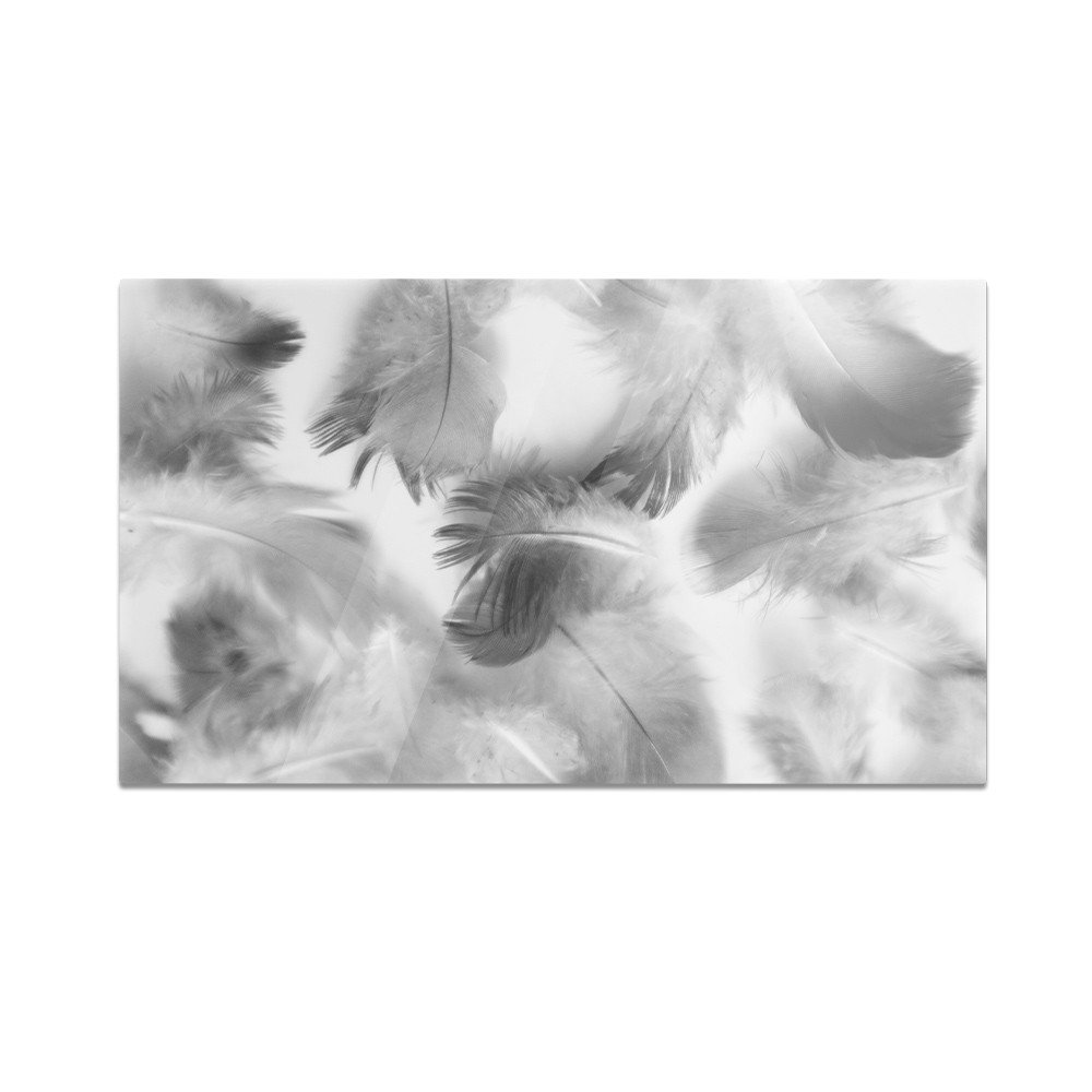 Szklana deska do krojenia HOMEPRINT Piórka na białym tle 60x52 cm