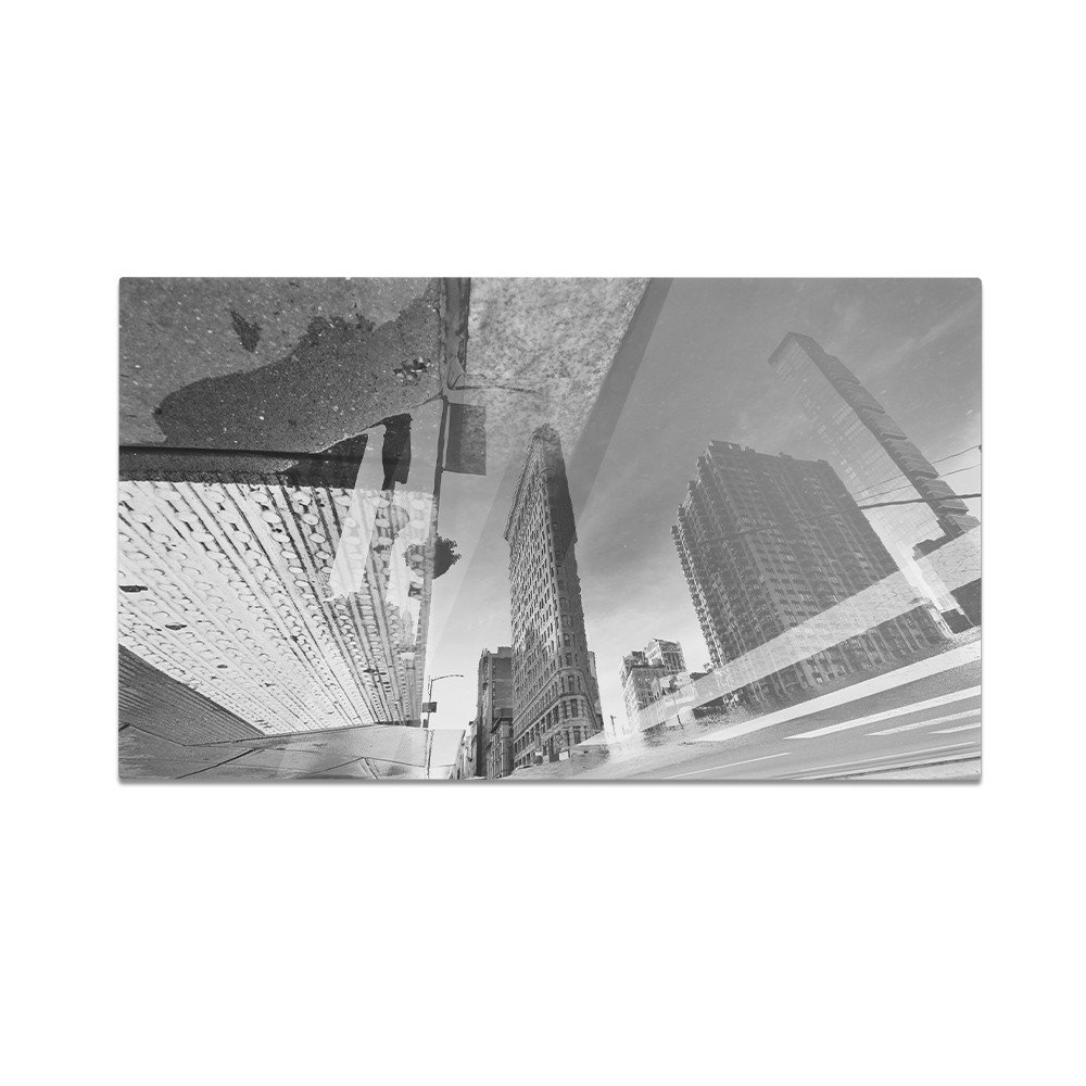 Szklana deska do krojenia HOMEPRINT Manhattan w odbiciu kałuży 60x52 cm
