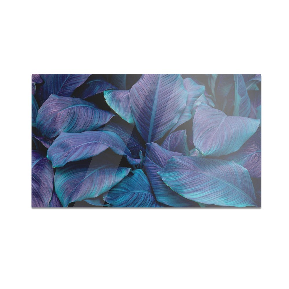 Szklana deska do krojenia HOMEPRINT Liście z domieszką fioletu 60x52 cm