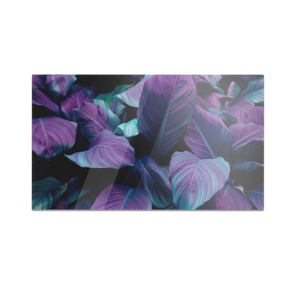 Szklana deska do krojenia HOMEPRINT Liście w odcieniu fioletu 60x52 cm