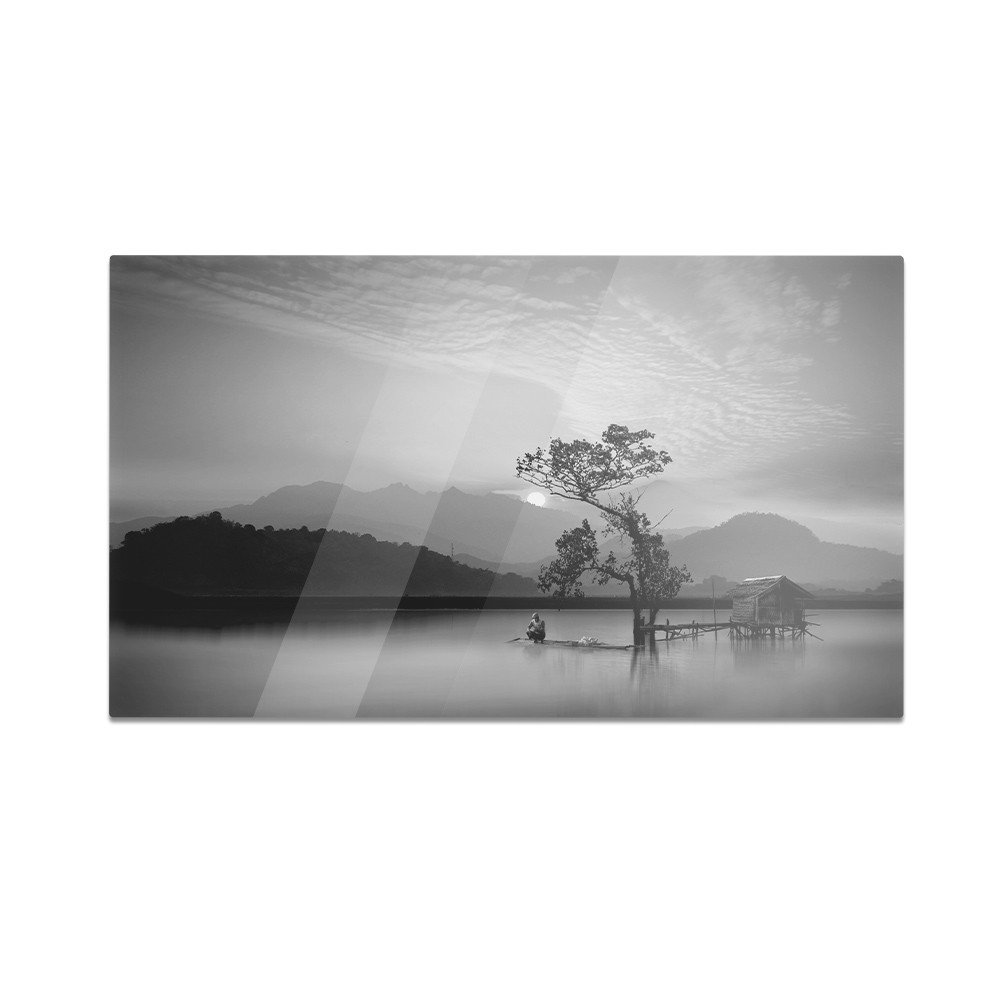 Szklana deska kuchenna HOMEPRINT Mały domen nad jeziorem 60x52 cm