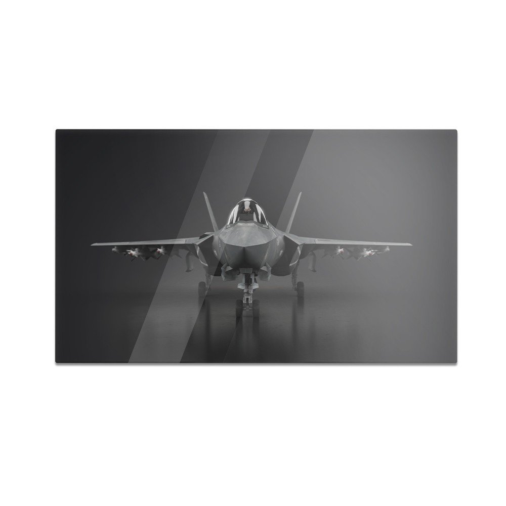 Szklana deska kuchenna HOMEPRINT Myśliwiec na ciemnym tle 60x52 cm