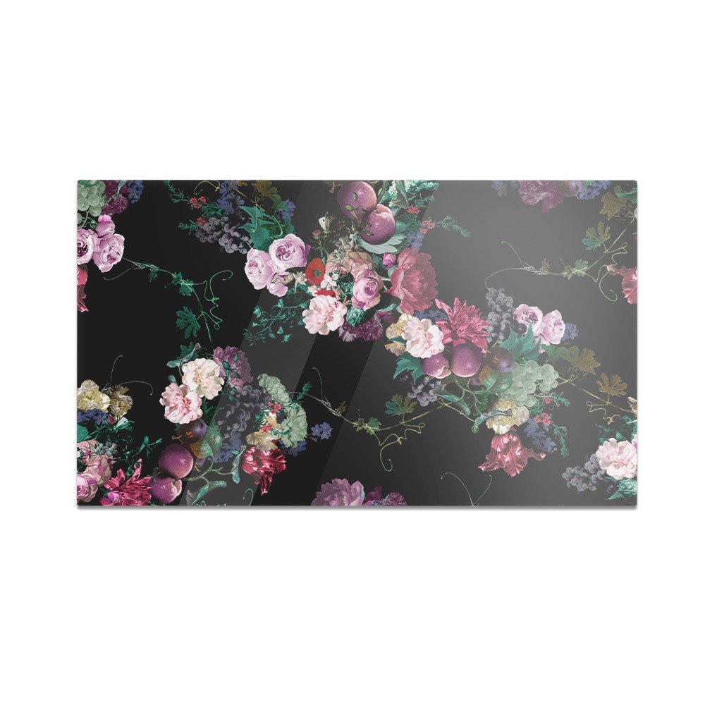 Szklana deska kuchenna HOMEPRINT Kwiaty i owoce 60x52 cm