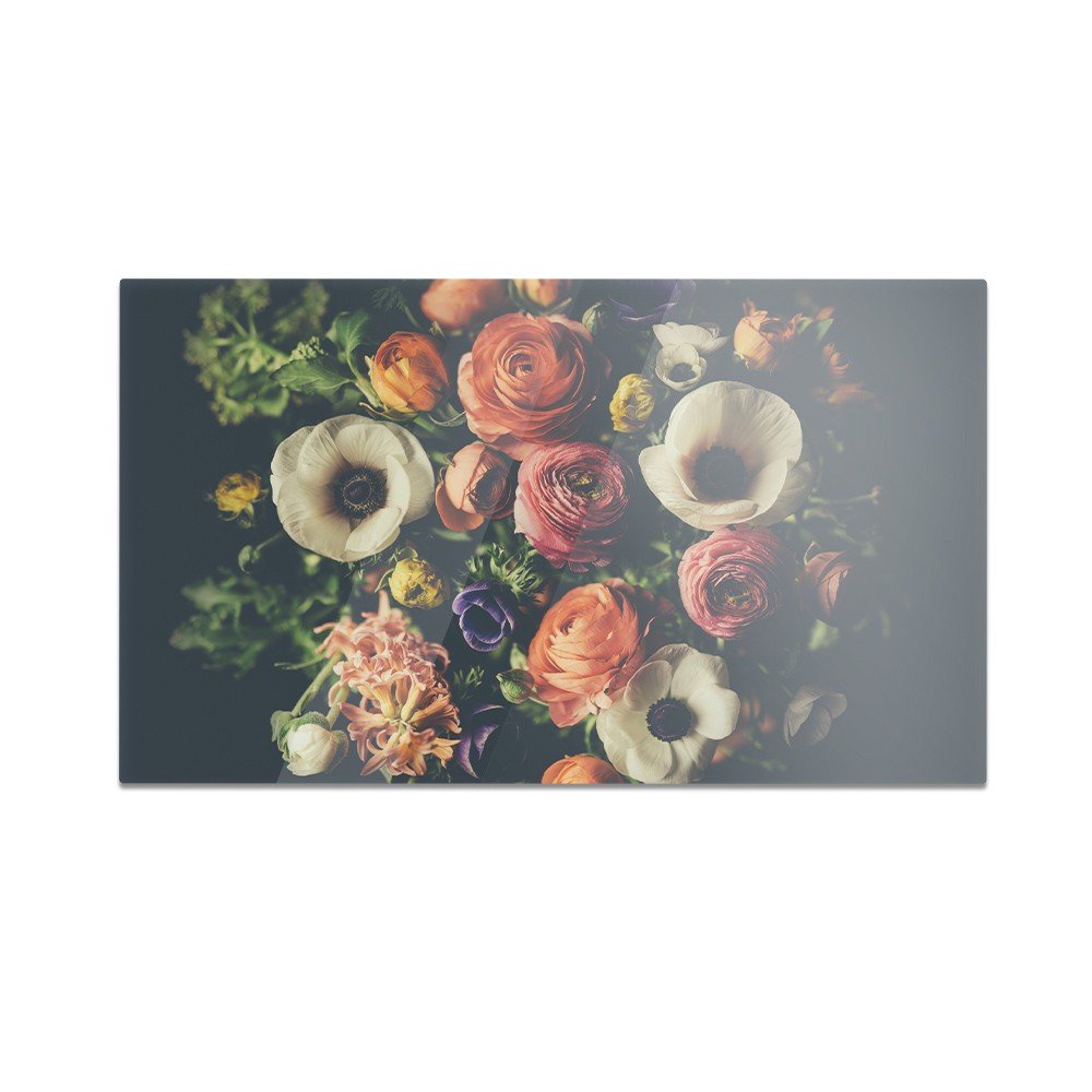 Szklana deska kuchenna HOMEPRINT Bukiet kolorowych kwiatów 60x52 cm