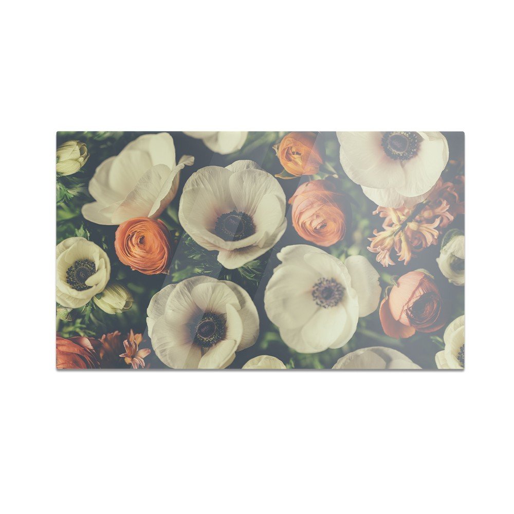 Szklana deska kuchenna HOMEPRINT Bukiet kolorowych kwiatów 60x52 cm