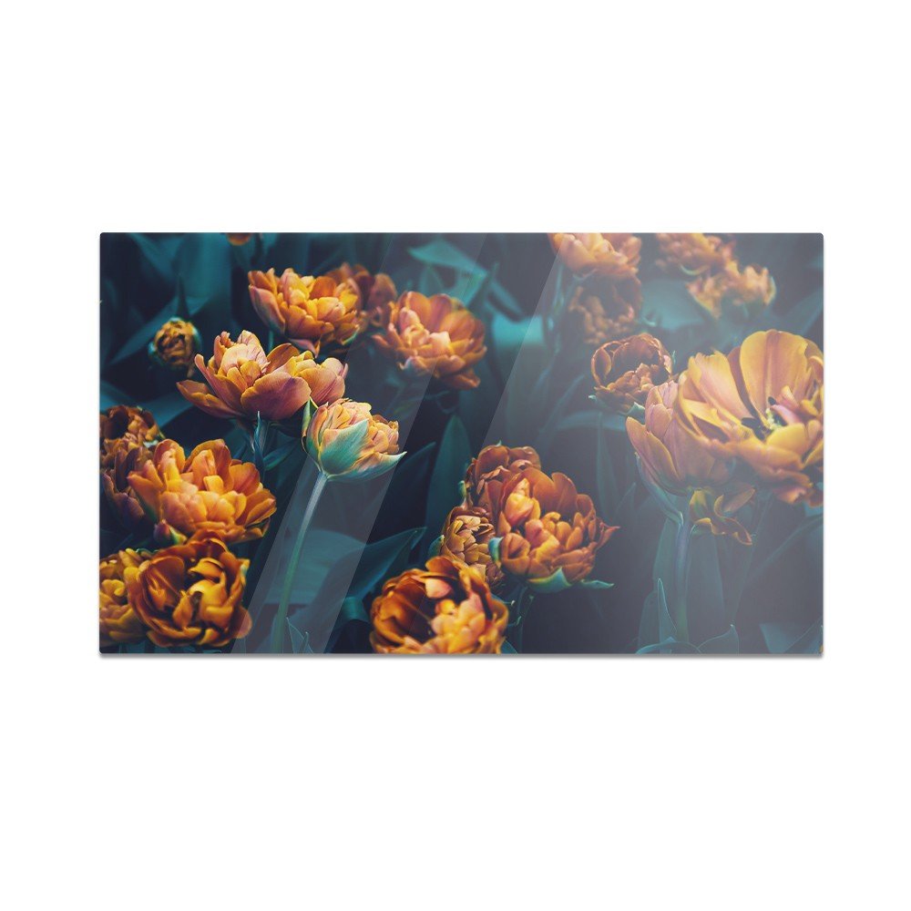 Szklana deska kuchenna HOMEPRINT Pomarańczowe tulipany 60x52 cm