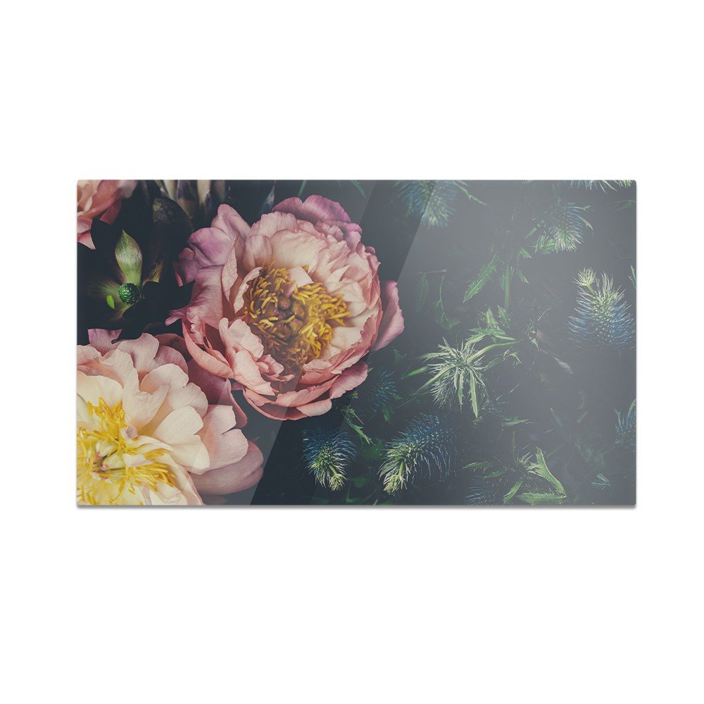 Szklana deska kuchenna HOMEPRINT Bukiet piwonii 60x52 cm