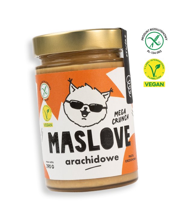 Bezglutenowe masło orzechowe arachidowe 290g - konsystencja CRUNCH