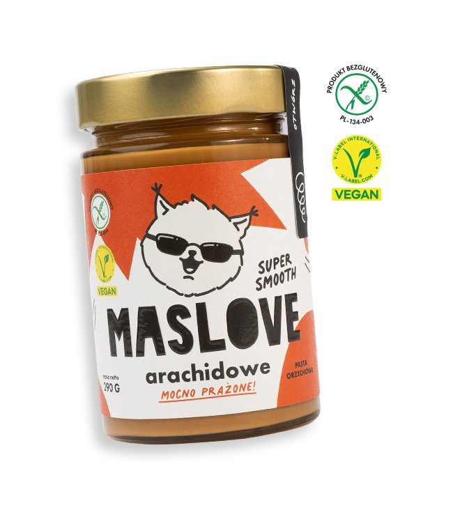 Bezglutenowe masło arachidowe mocno prażone 290g - konsystencja SUPER SMOOTH