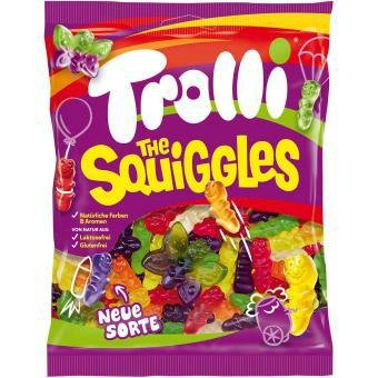 TROLLI THE SQUIGGLES DŻDŻOWNICE OWOCOWE ŻELKI 150G