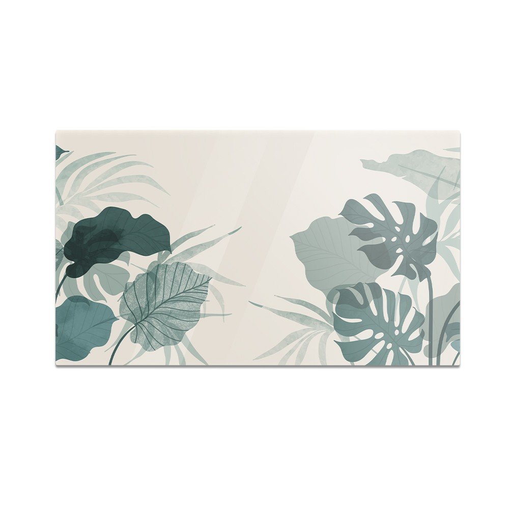 Szklana deska kuchenna HOMEPRINT Zielone liście tropikalne 60x52 cm