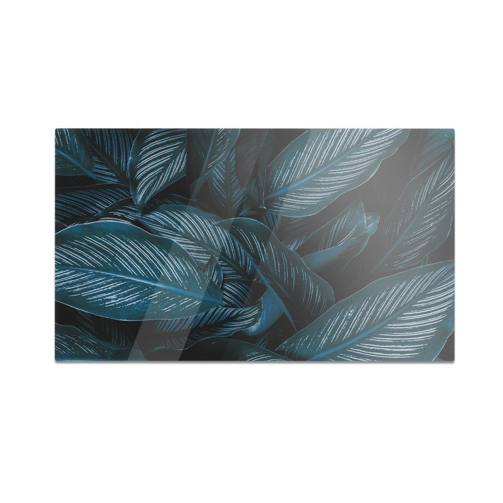 Szklana deska kuchenna HOMEPRINT Ciemnozielone liście tropikalne 60x52 cm
