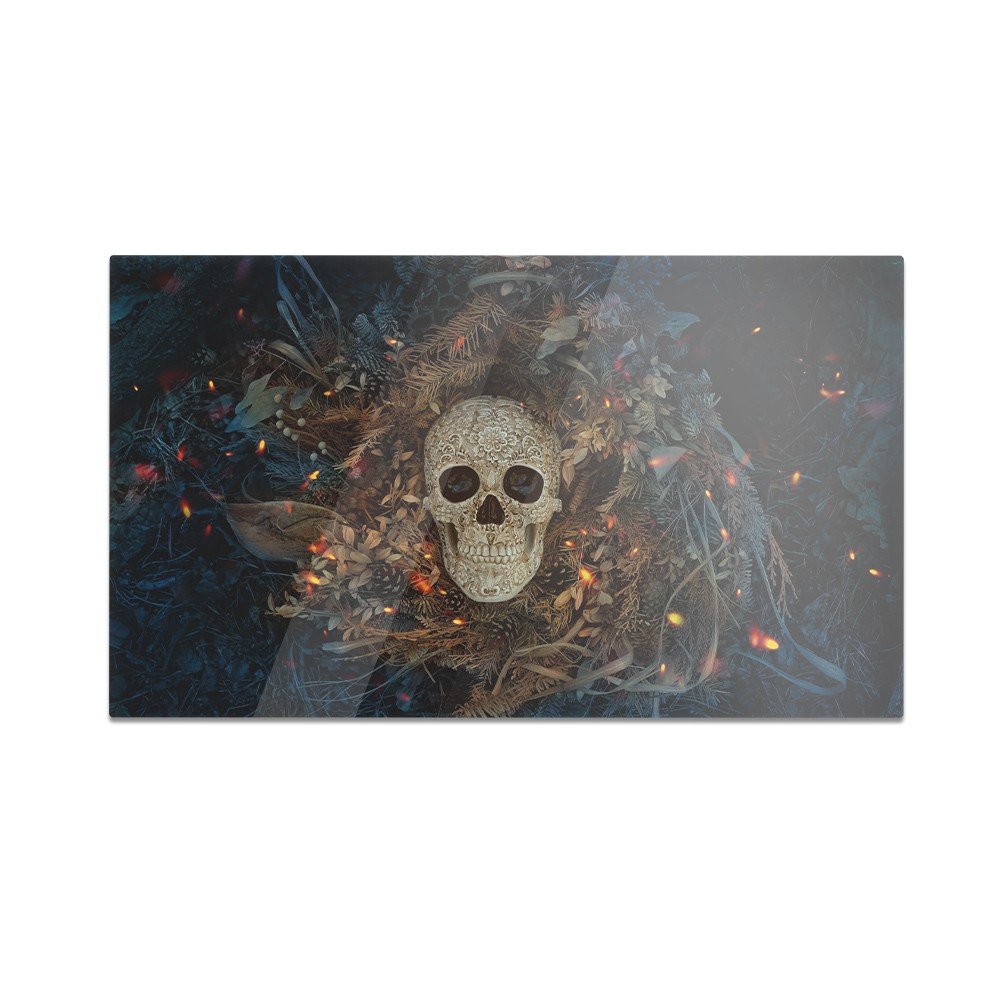 Szklana deska kuchenna HOMEPRINT Ludzka czaszka na ciemnym tle 60x52 cm