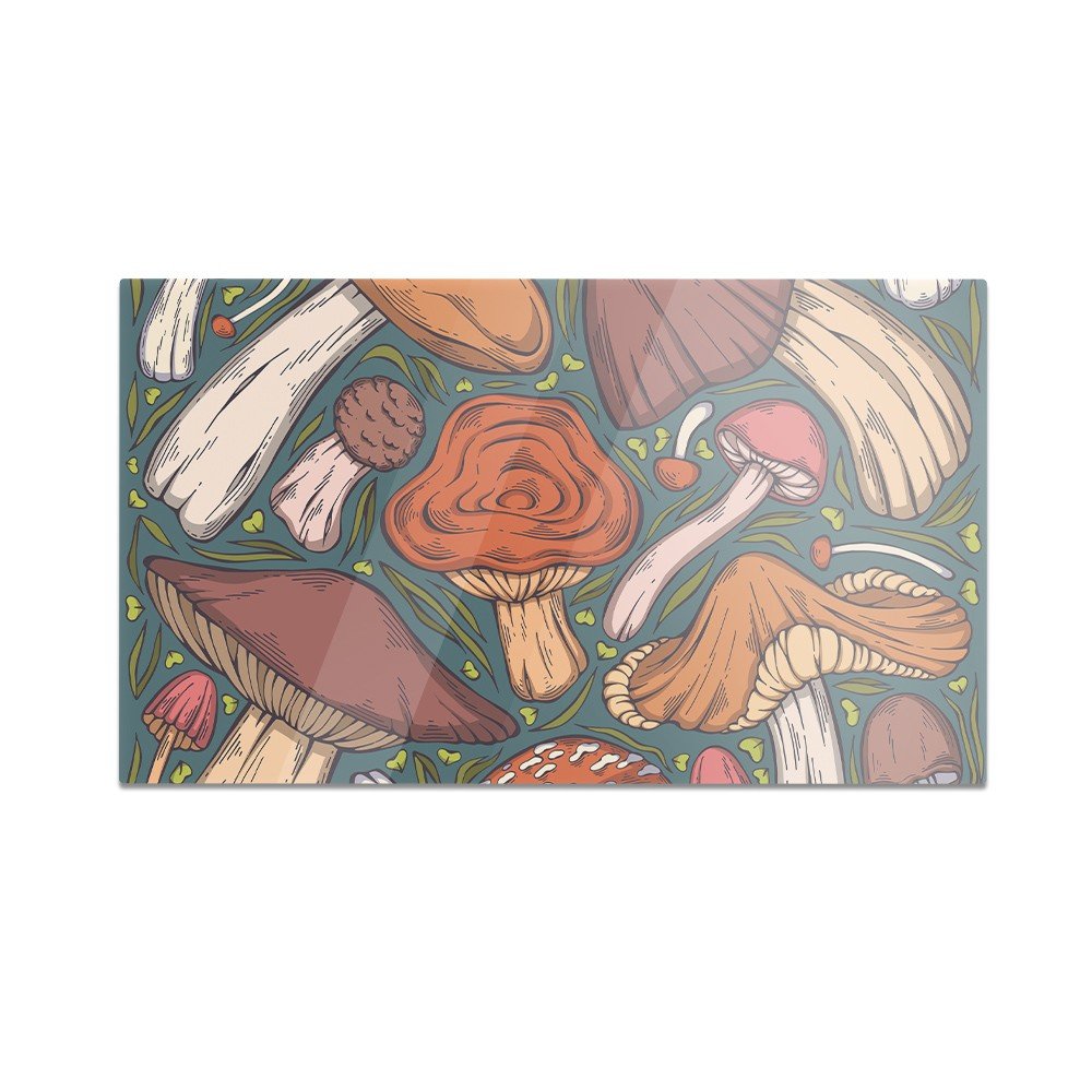 Szklana deska kuchenna HOMEPRINT Leśne grzyby 60x52 cm