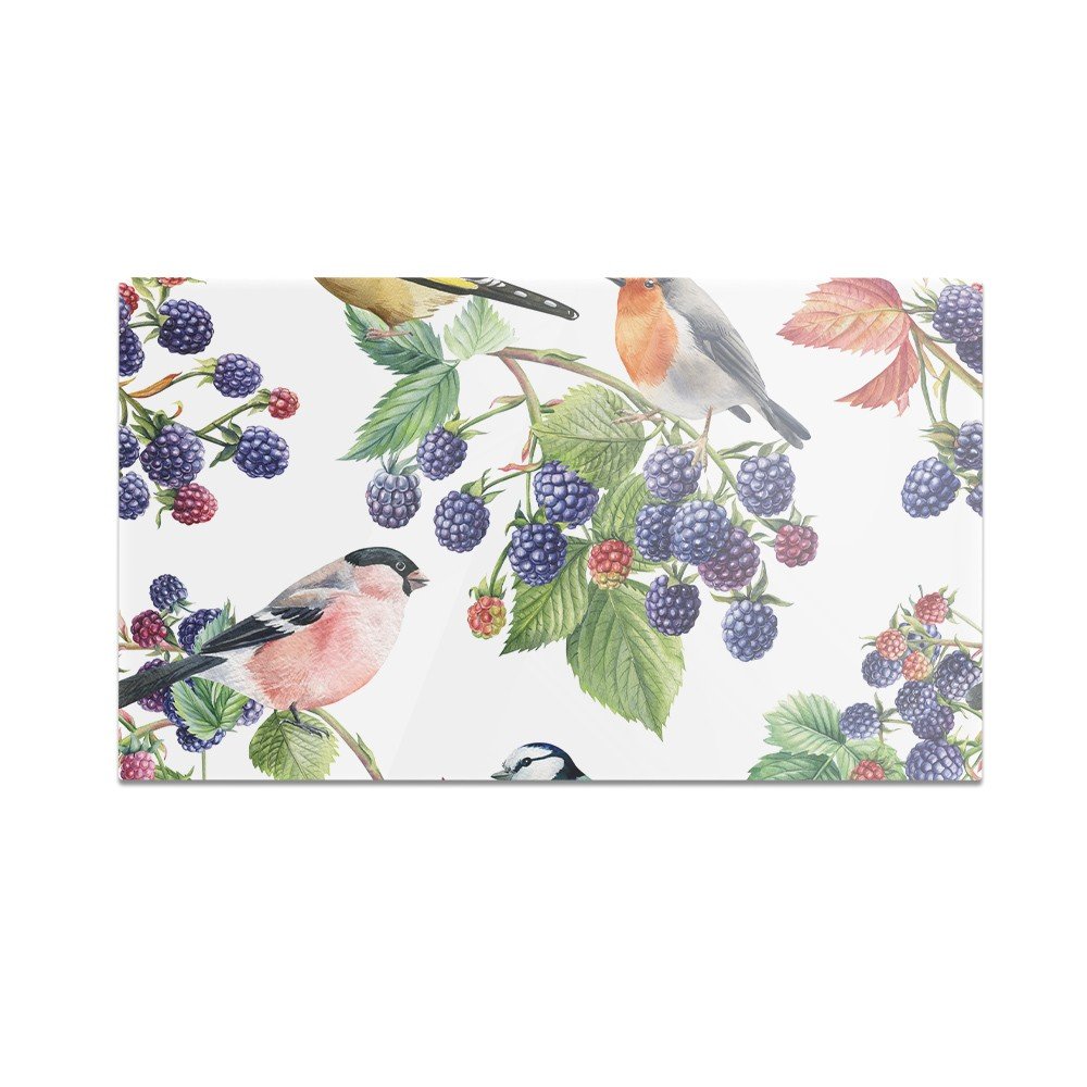Szklana deska kuchenna HOMEPRINT Czarna jeżyna z gilami 60x52 cm